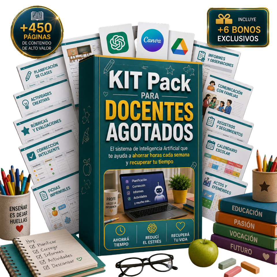 KIT Pack Para Docentes Agotados + EL CEREBRO DIGITAL DOCENTE